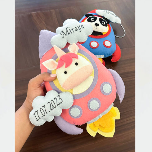 Unicorn in a Space Rocket - Wall Hanging